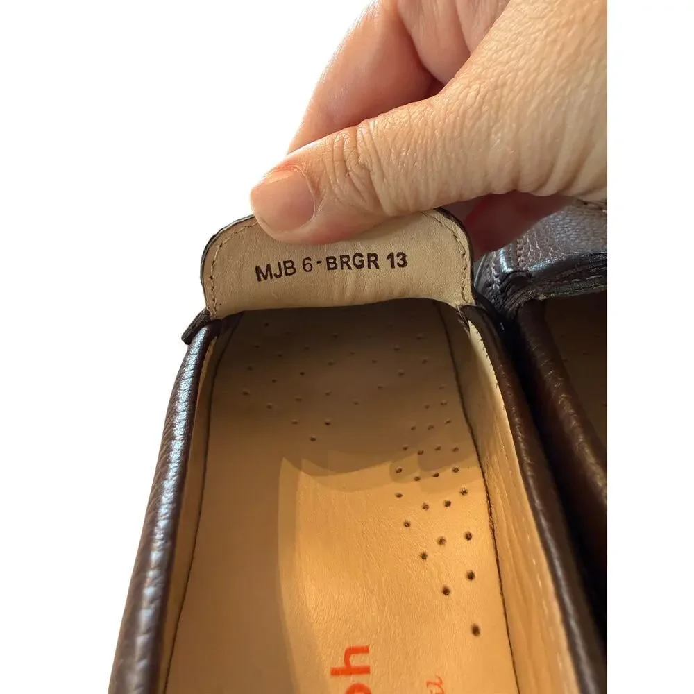Marc Joseph Kids Brown Grainy Union Street Moccasin Loafer Shoes Size 13